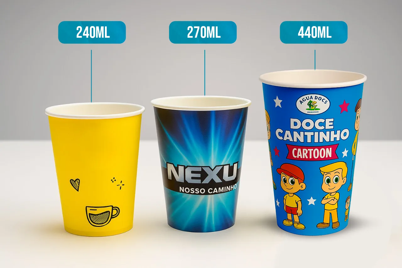 Copos de 240, 270 e 440 ml personalizados